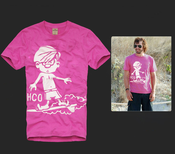 Hollister Hombres De Cuello Redondo Con Gente Fotos Corto Remera HCO4317